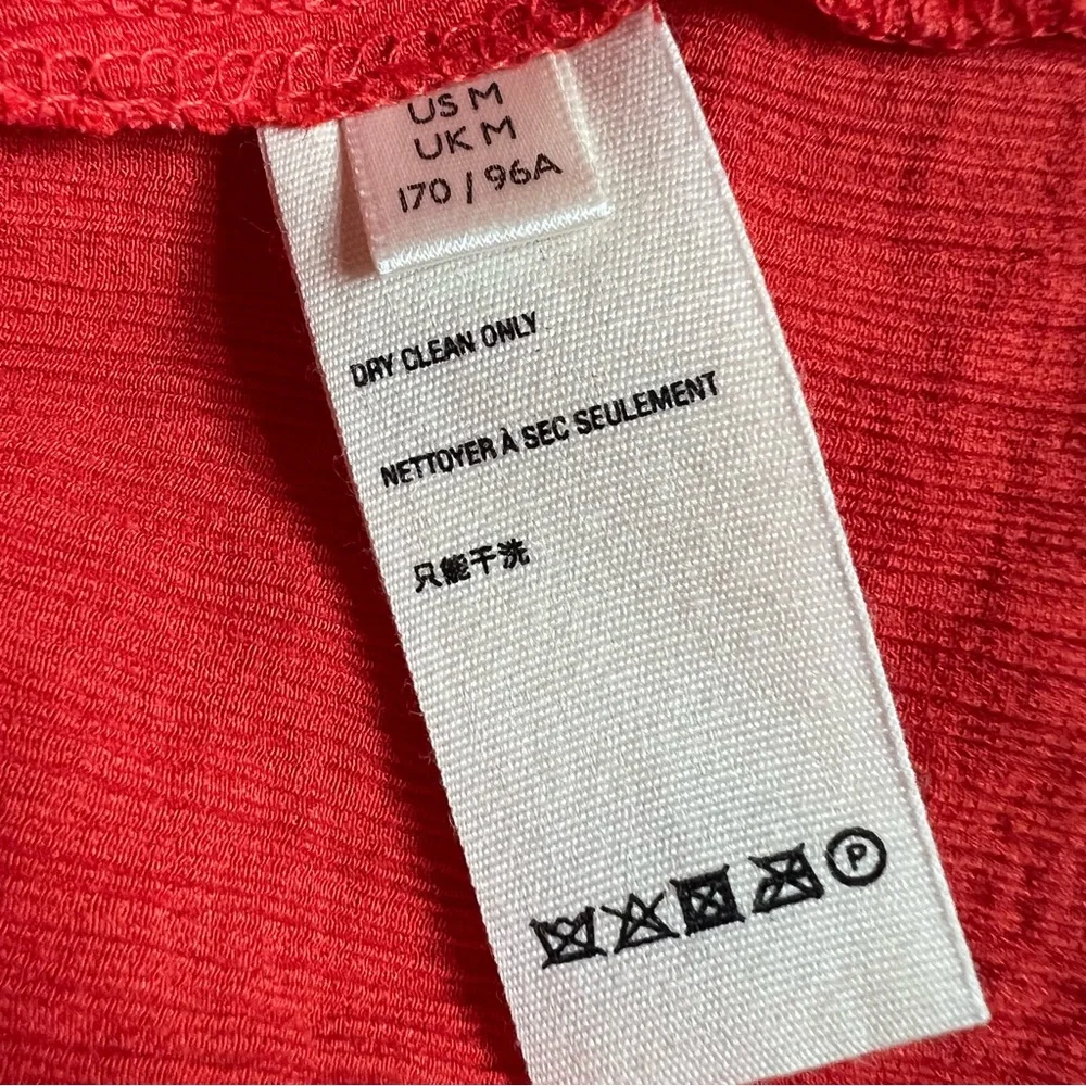 Free People Check On It Wrap Crinkle Crepe Blouse Top in Flame Red, size M